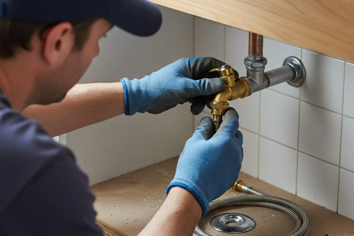 Shutoff valve and fitting work during Emergency Plumbing in Wilton